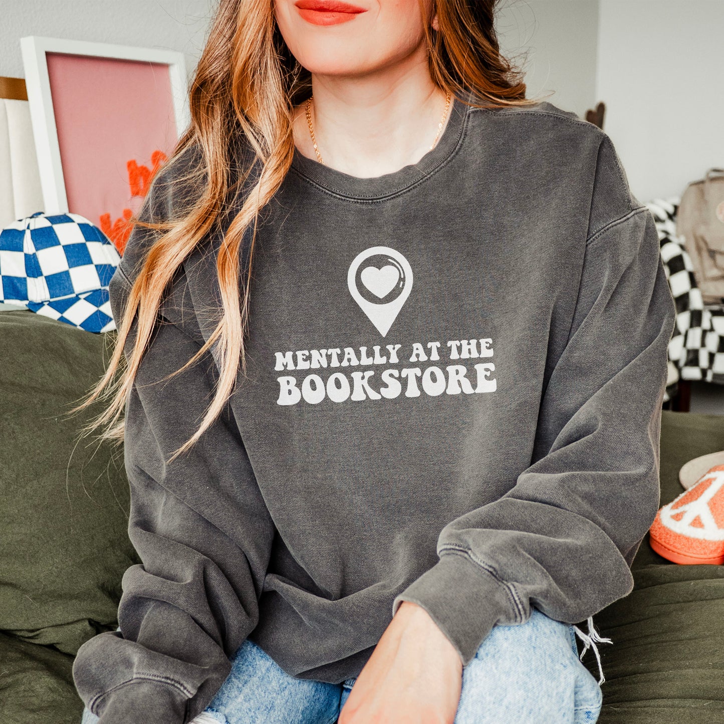 Mentally at the Bookstore Comfort Colors Sweatshirt - Premium Heavyweight Bookish Pullover