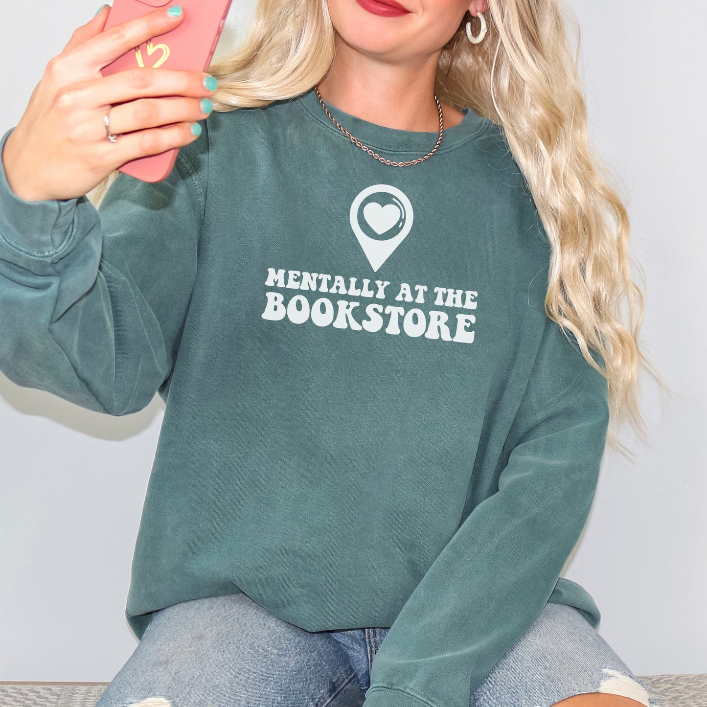 Mentally at the Bookstore Comfort Colors Sweatshirt - Premium Heavyweight Bookish Pullover