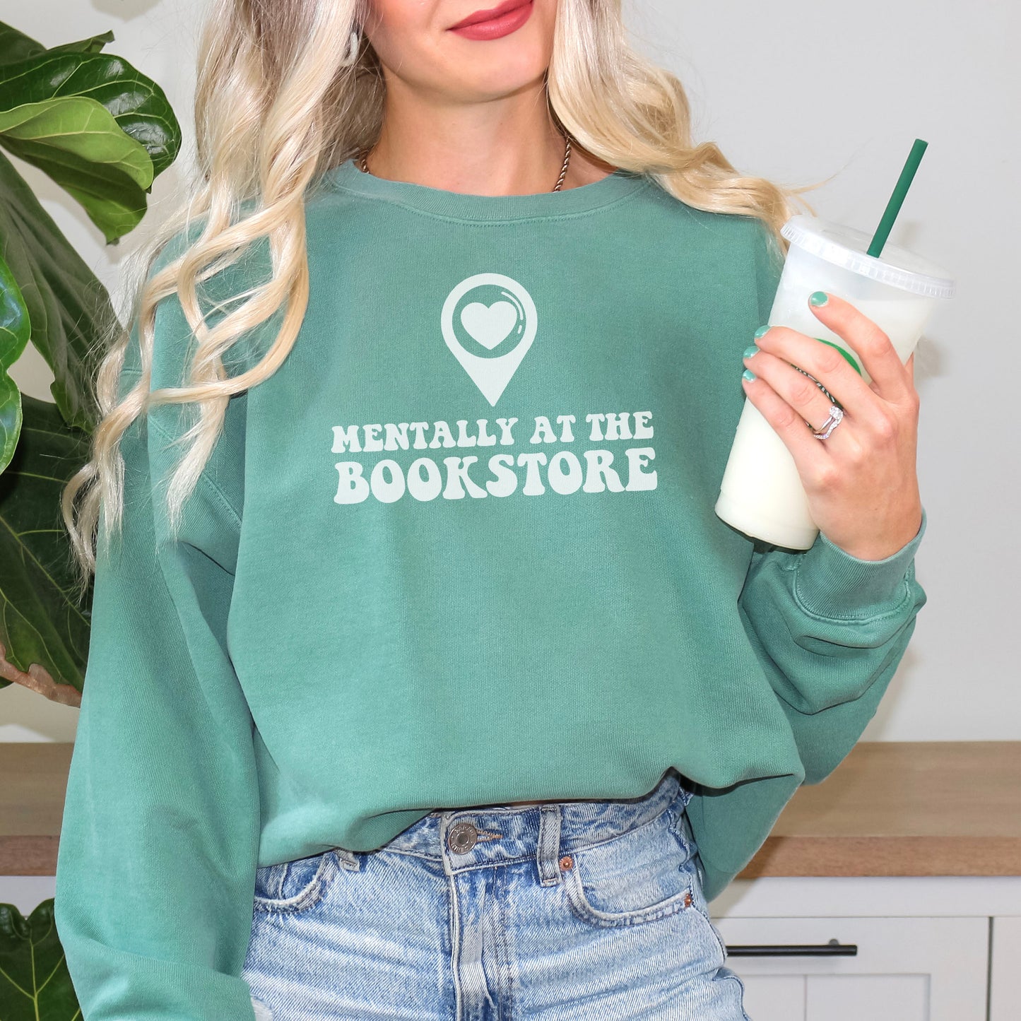 Mentally at the Bookstore Comfort Colors Sweatshirt - Premium Heavyweight Bookish Pullover