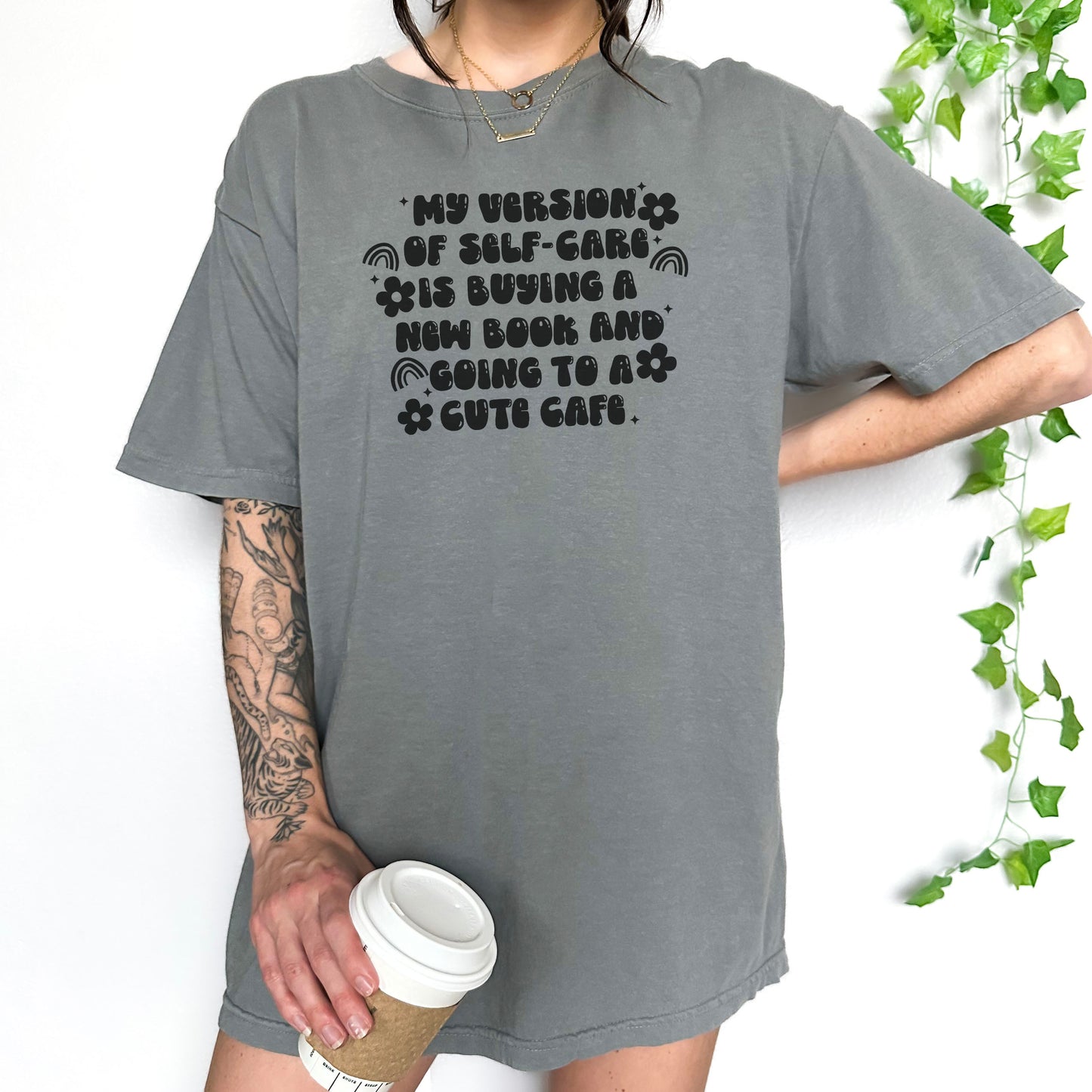 My Version Of Self Care Is Buying a New Book and Going to A Cute Cafe Premium T-Shirt