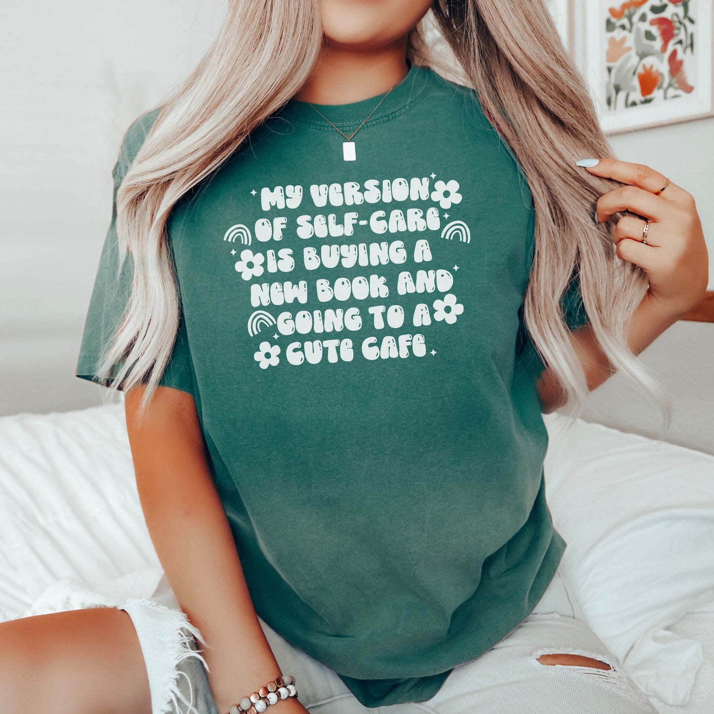 My Version Of Self Care Is Buying a New Book and Going to A Cute Cafe Premium T-Shirt