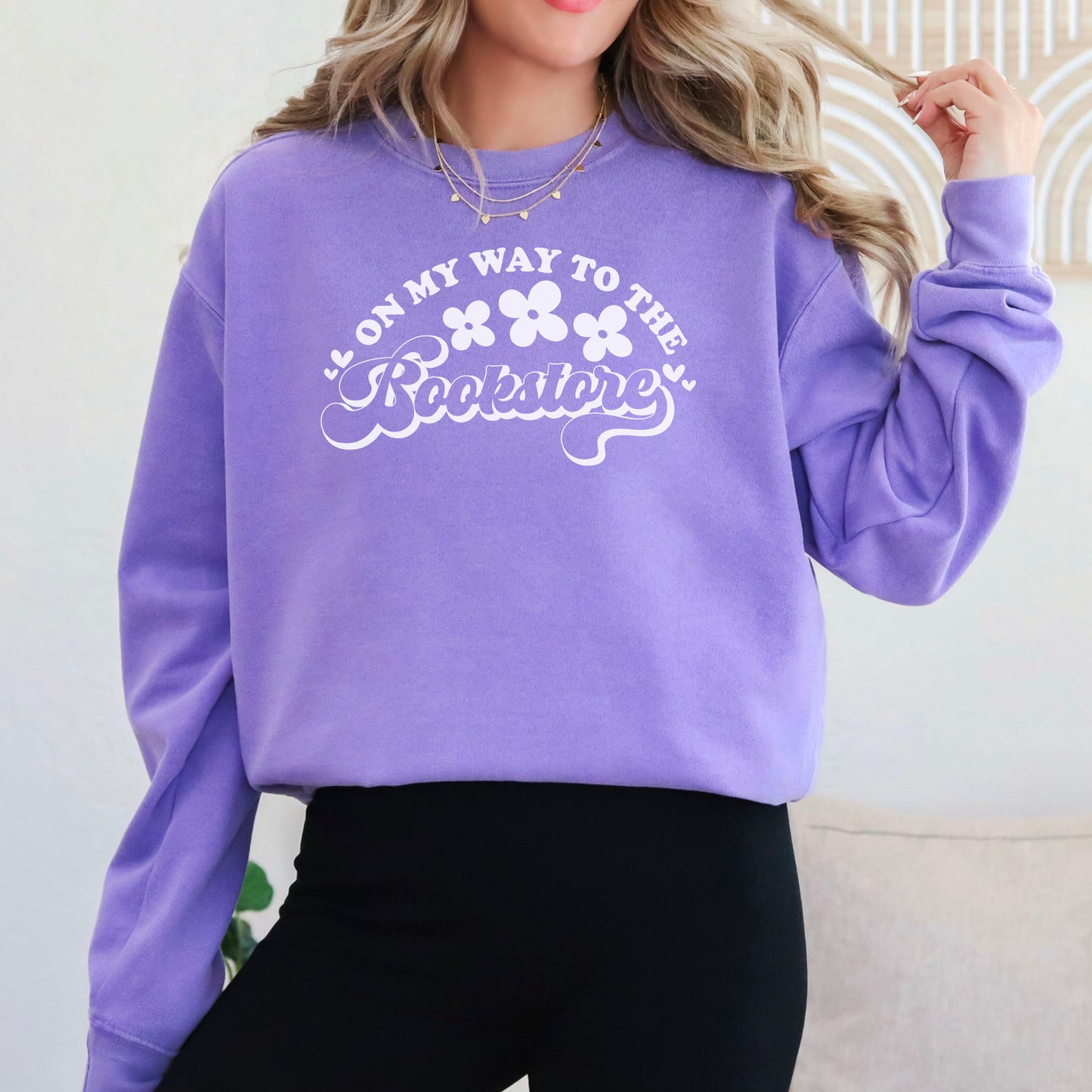 On My Way to the Bookstore Premium Comfort Colors Heavyweight Sweatshirt for Book Lovers