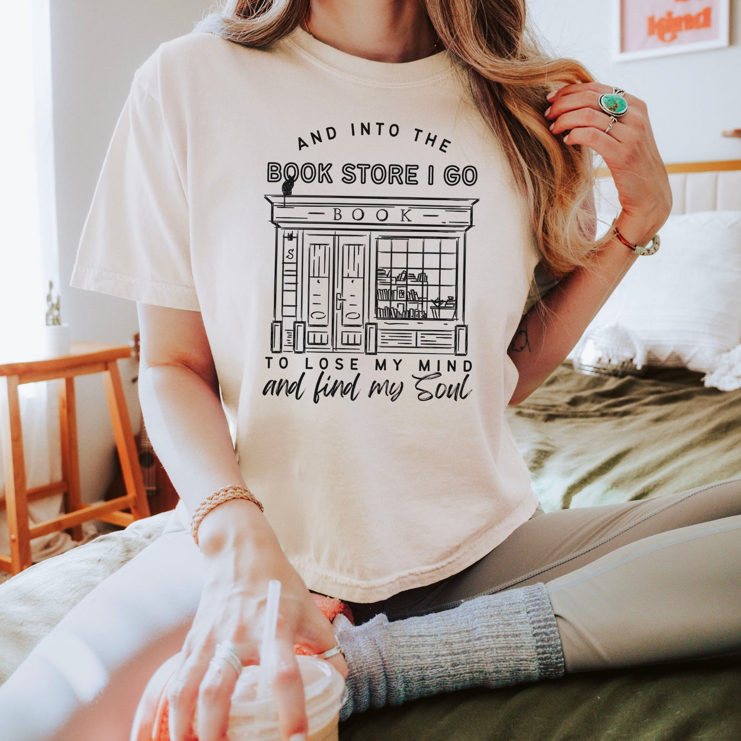 Into the Bookstore I Go Comfort Colors Boxy Cropped Shirt | Premium Heavyweight Bookish Top for Stylish Bookstore Adventures