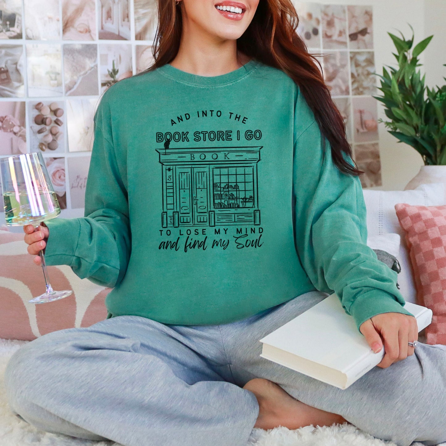 Into the Bookstore I Go Comfort Colors Long Sleeve Shirt | Premium Heavyweight Bookish Apparel for Cozy Bookstore Adventures