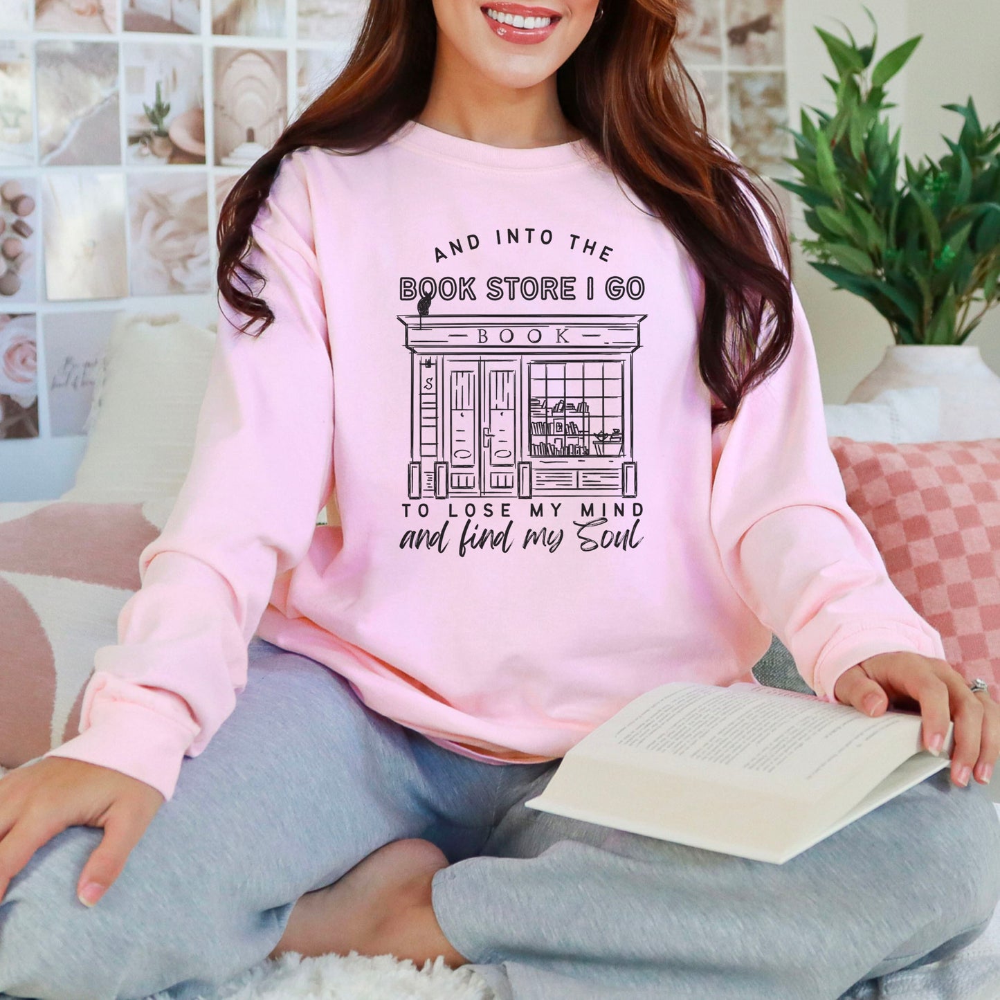 Into the Bookstore I Go Comfort Colors Long Sleeve Shirt | Premium Heavyweight Bookish Apparel for Cozy Bookstore Adventures