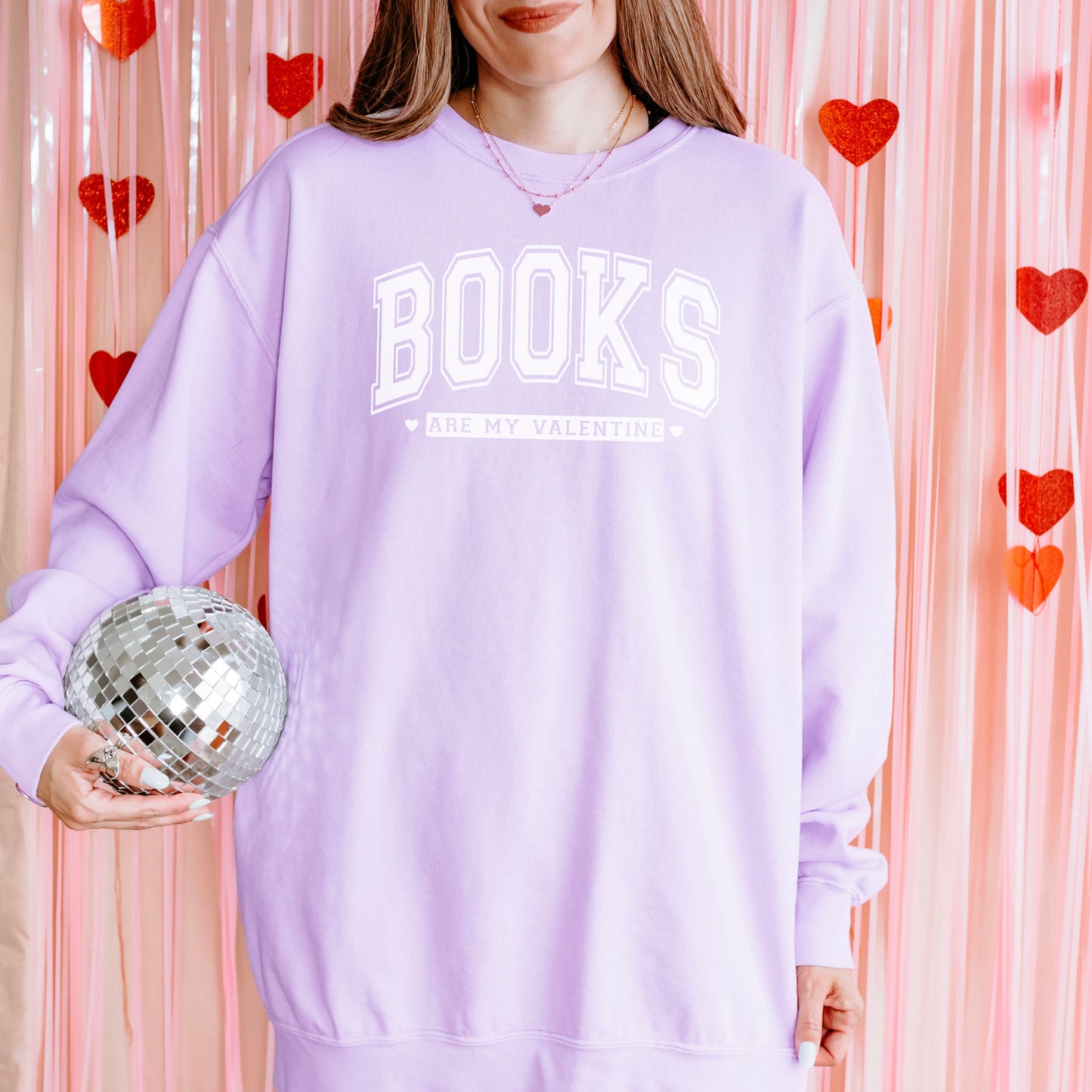 Books Are My Valentine Premium Comfort Colors Sweatshirt for Book Lovers | Perfect for Cozy Reading and Valentine's Day Celebrations