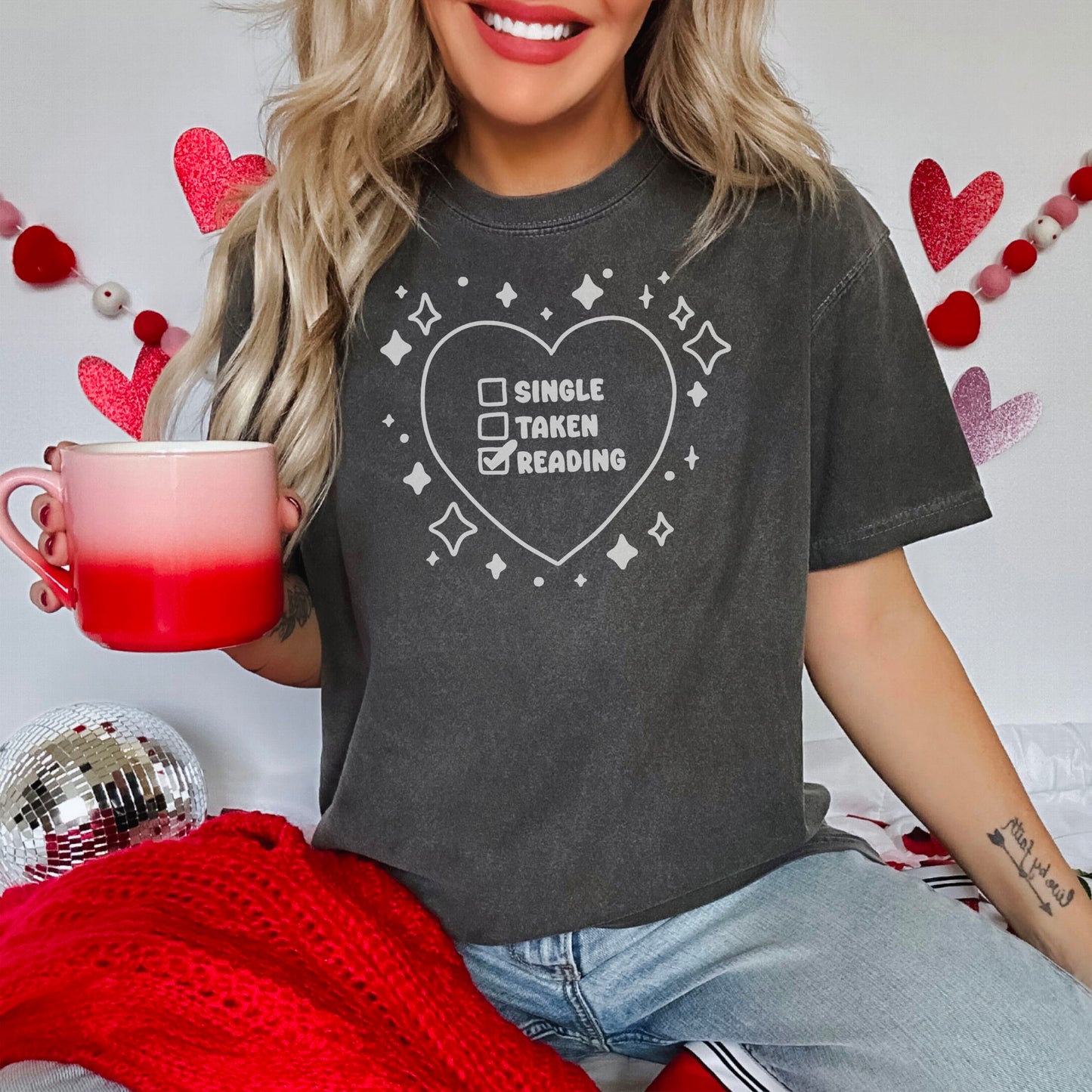 Single Taken Reading Bookish Premium Comfort Colors Shirt for Valentine's Day