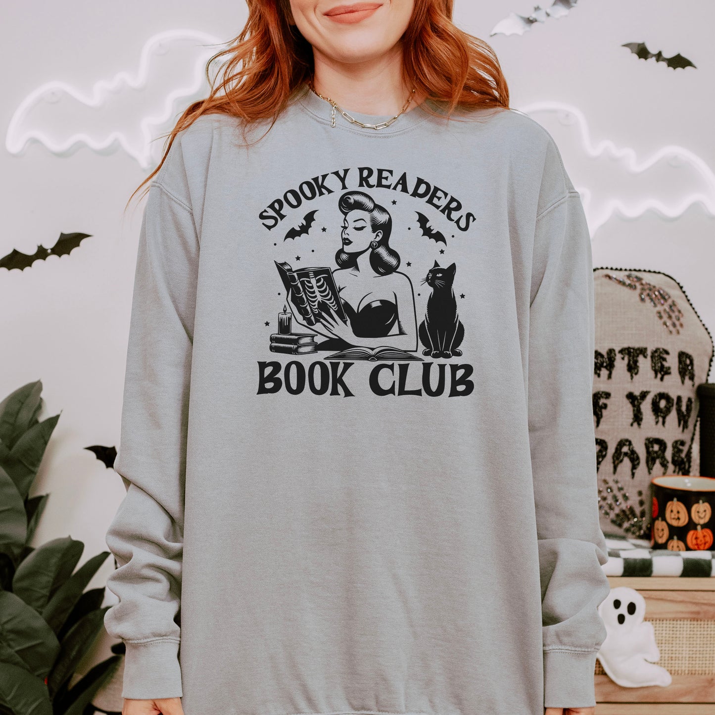 Spooky Readers Book Club Sweatshirt | Premium Heavyweight Comfort Colors Halloween Bookish Apparel for Readers