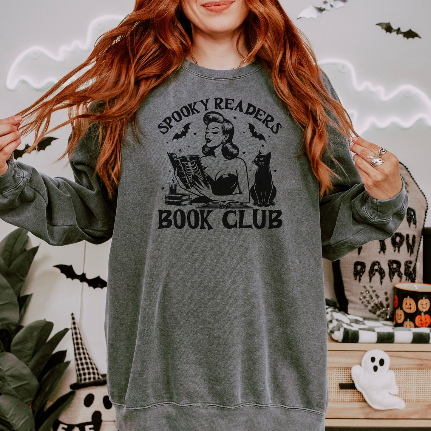 Spooky Readers Book Club Sweatshirt | Premium Heavyweight Comfort Colors Halloween Bookish Apparel for Readers