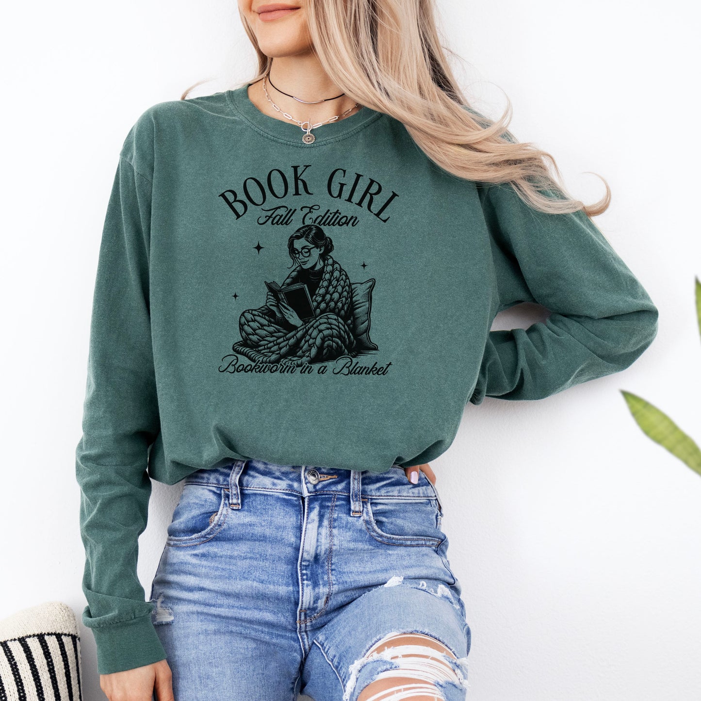 Book Girl Fall Edition – Comfort Colors Long Sleeve Shirt | Cozy Reading Tee