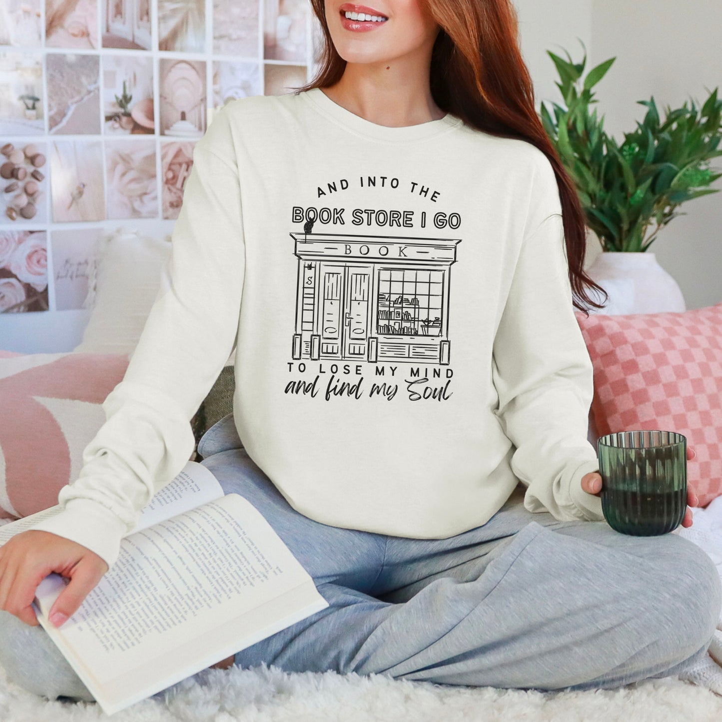 Into the Bookstore I Go Comfort Colors Long Sleeve Shirt | Premium Heavyweight Bookish Apparel for Cozy Bookstore Adventures