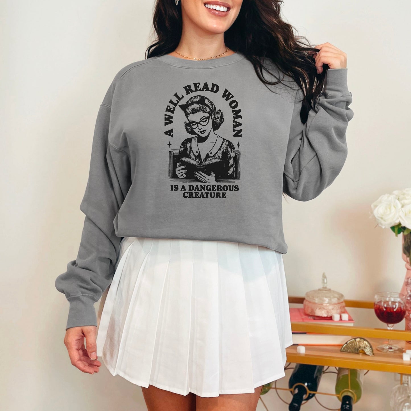 A Well Read Woman Is a Dangerous Creature Premium Sweatshirt