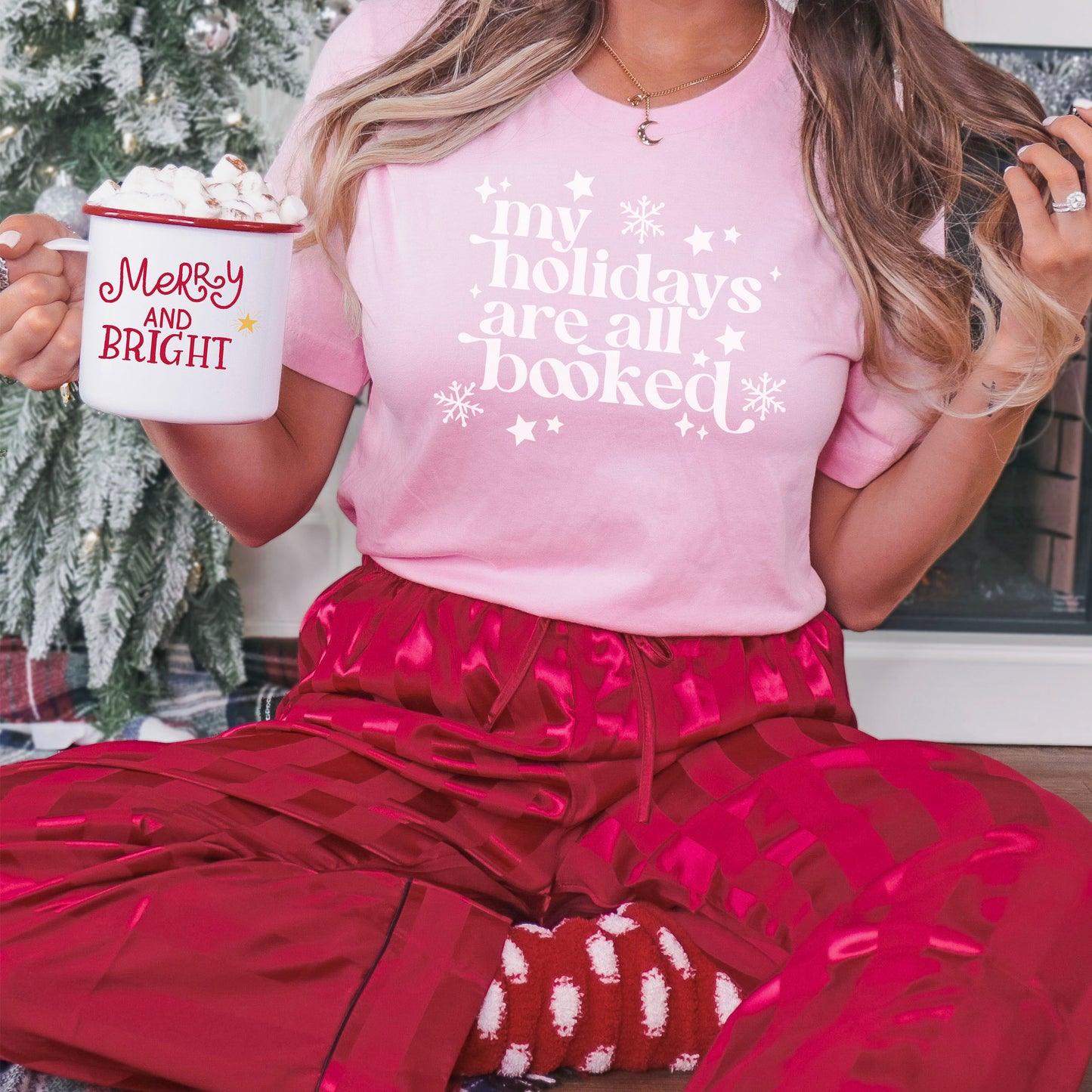 My Holidays Are All Booked - Heavyweight Comfort Colors Christmas Shirt for Book Lovers