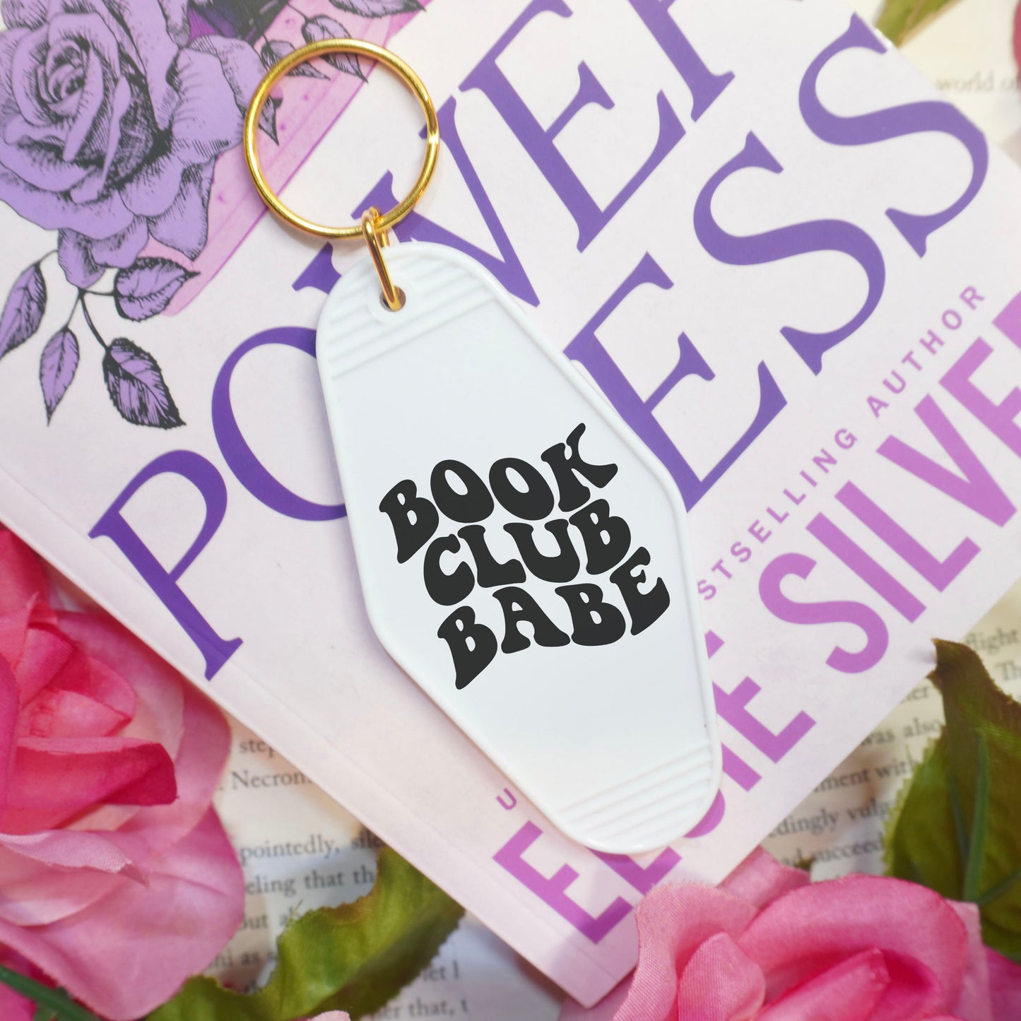 Book Club Babe Retro Motel Keychain | Perfect for Readers and Book Lovers