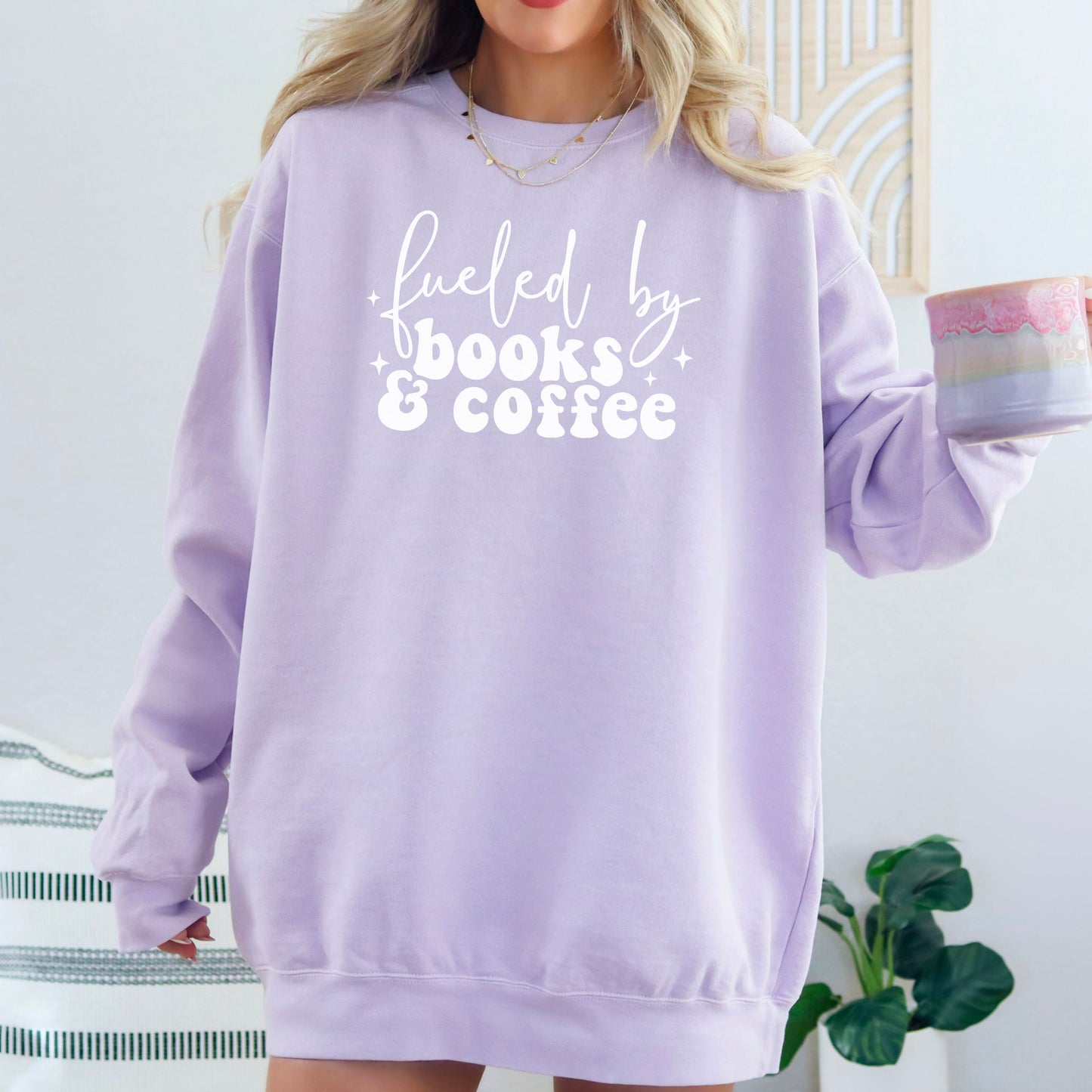 Fueled by Books and Coffee Premium Comfort Colors Sweatshirt