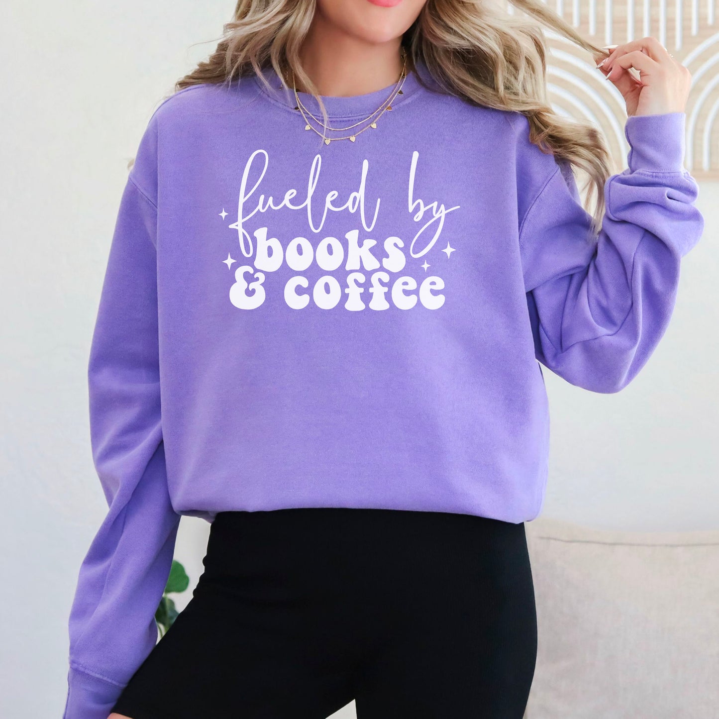 Fueled by Books and Coffee Premium Comfort Colors Sweatshirt
