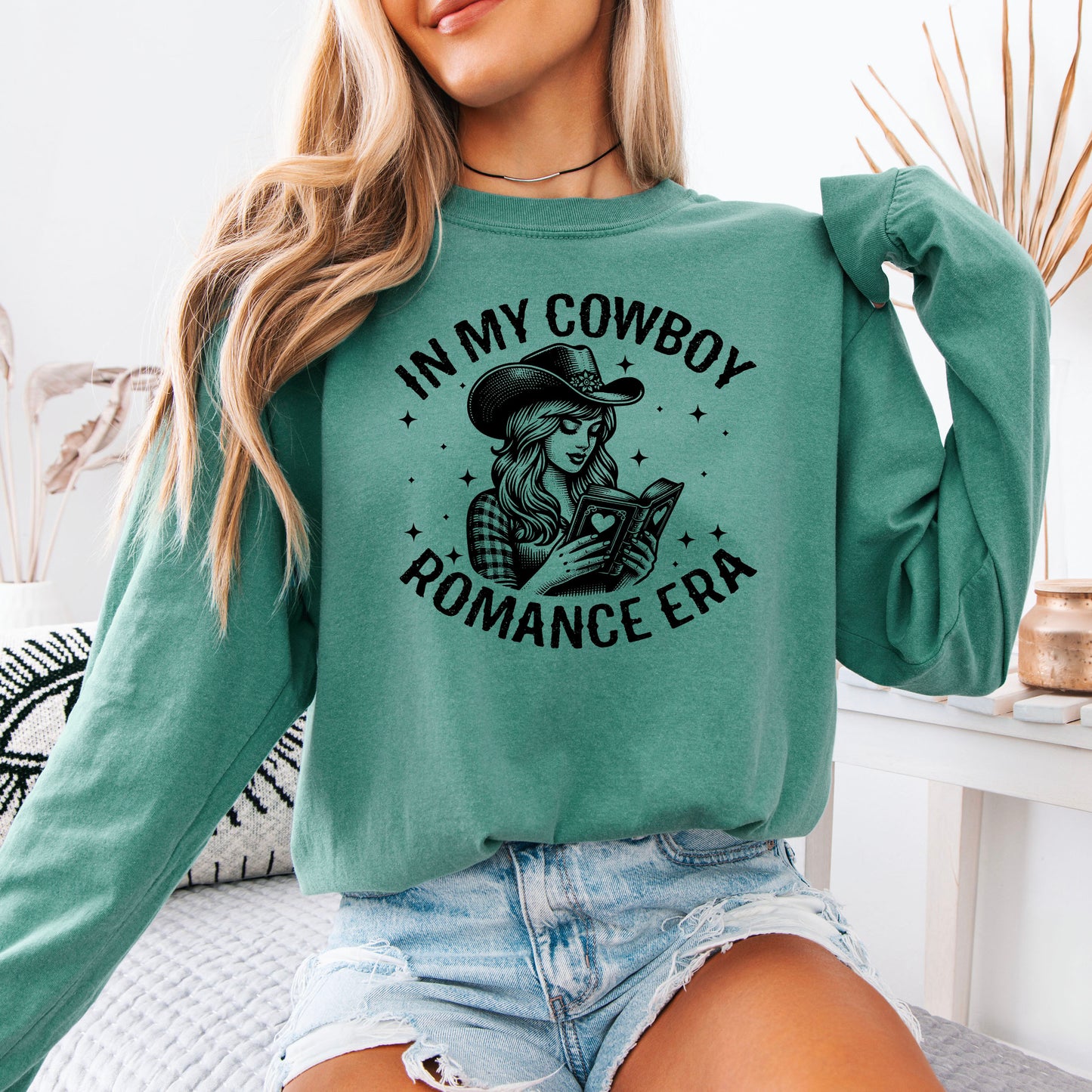 In My Cowboy Romance Era Long Sleeve Shirt | Bookish Comfort Colors Shirt