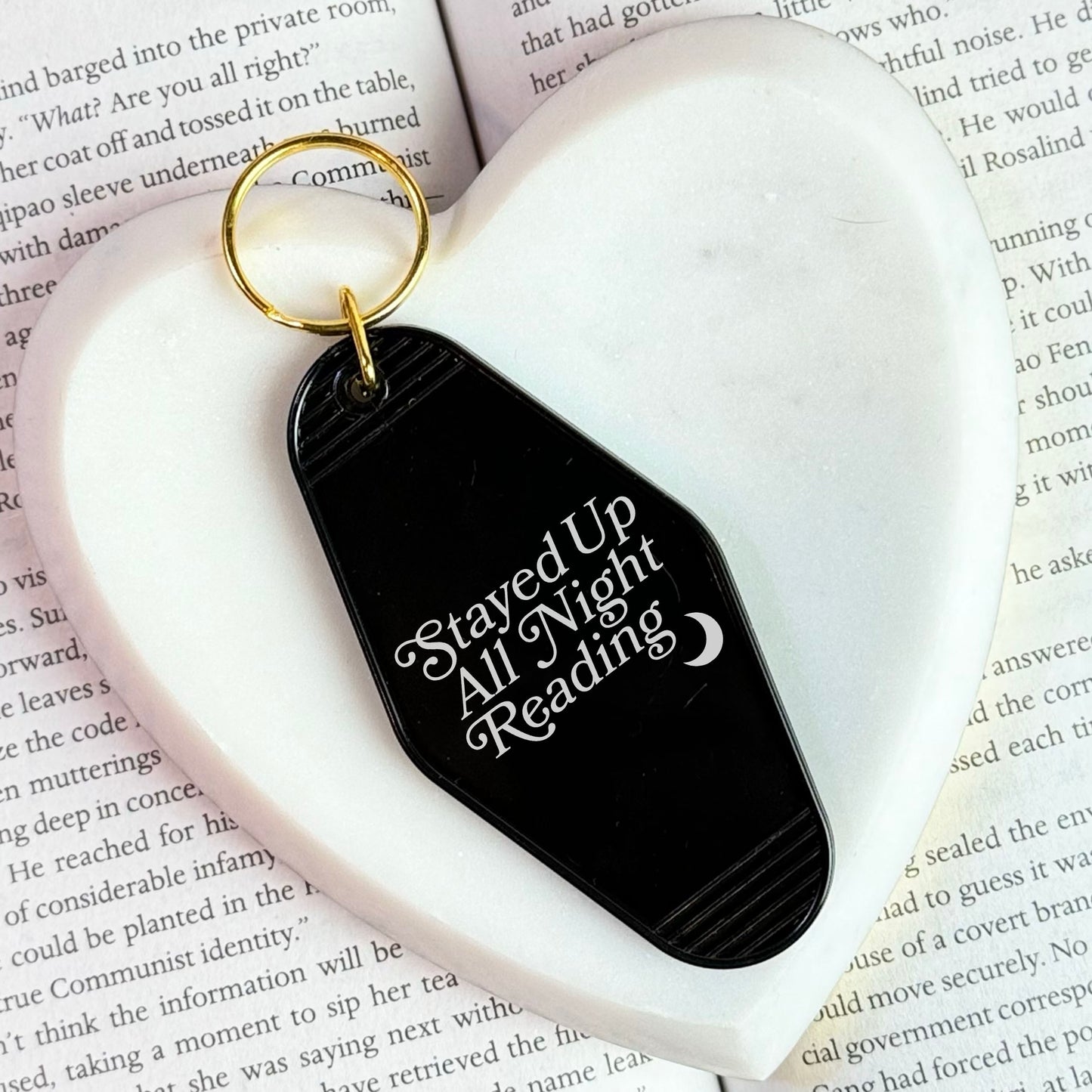 Stayed Up All Night Reading Motel Keychain | A Stylish and Fun Accessory for Readers