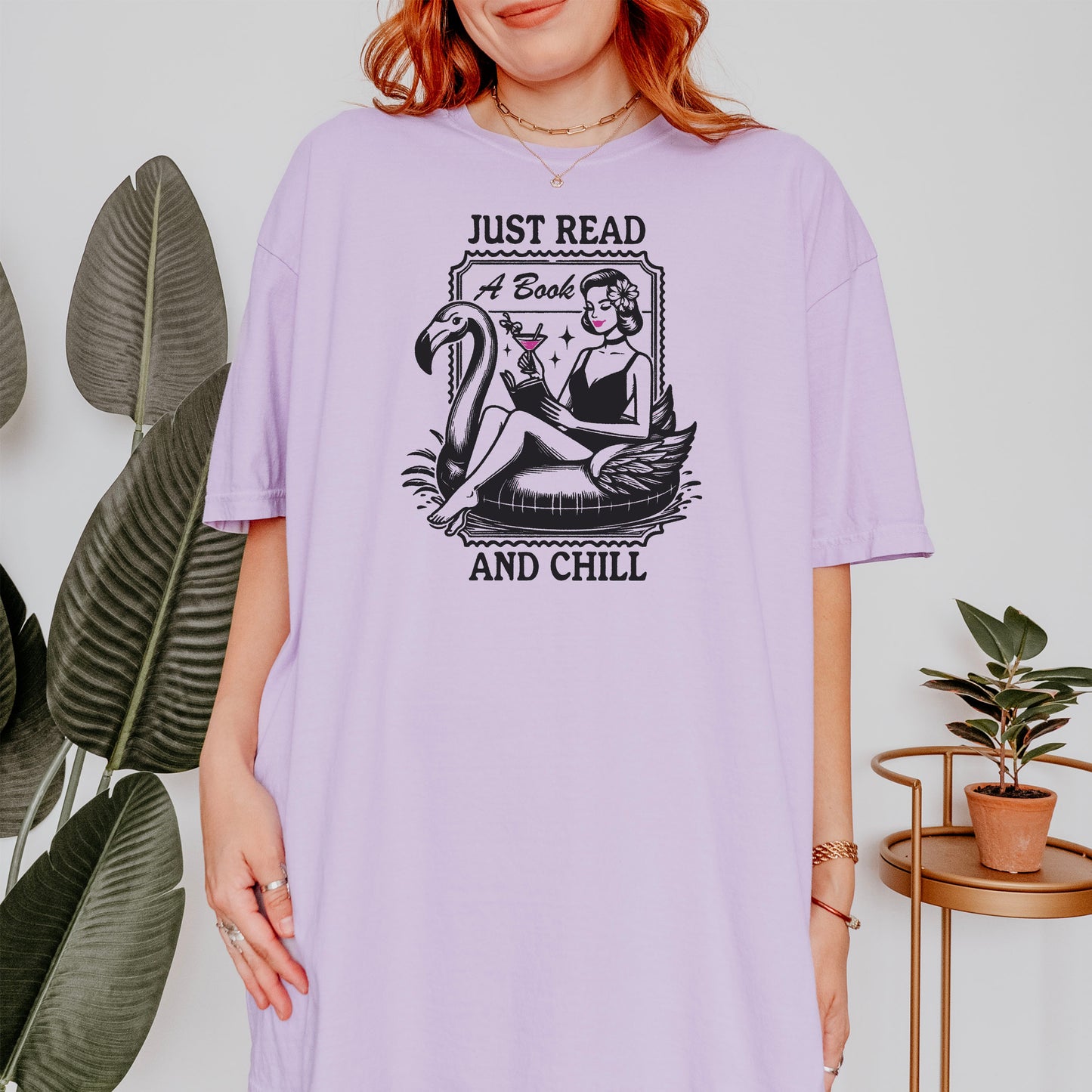 Just Read and Chill Premium Heavyweight Comfort Colors Shirt - Retro Summer Bookish Tee