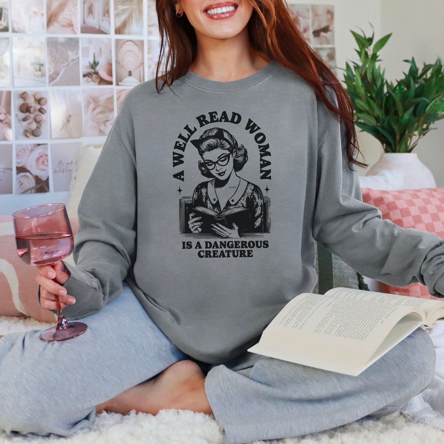 A Well Read Woman Is a Dangerous Creature Premium Long Sleeve Shirt