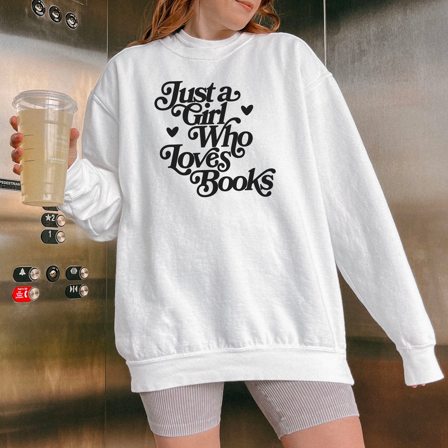 Just A Girl Who Loves Books Premium Sweatshirt - Natalia’s Design Studio