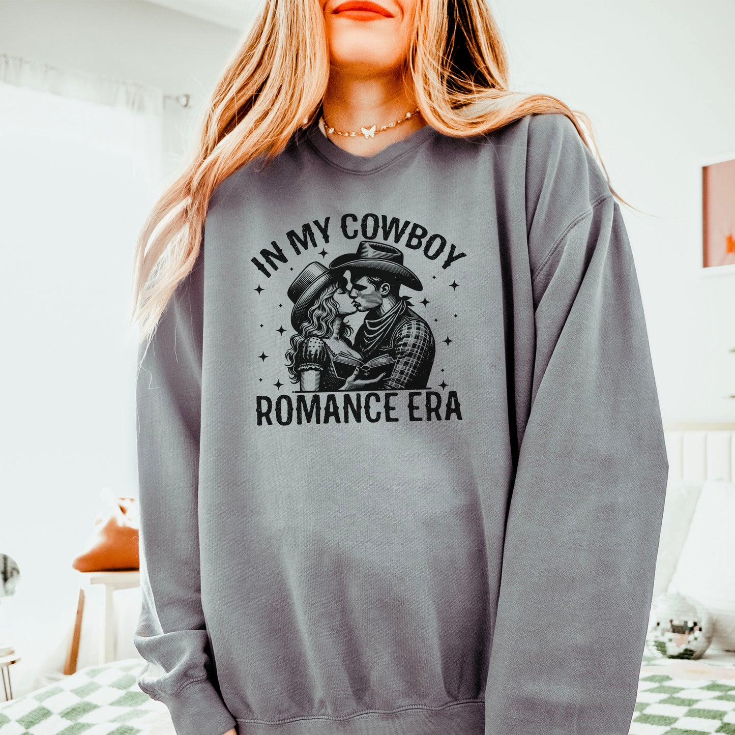 In My Cowboy Romance Era (Couple) Comfort Colors Lightweight Sweatshirt