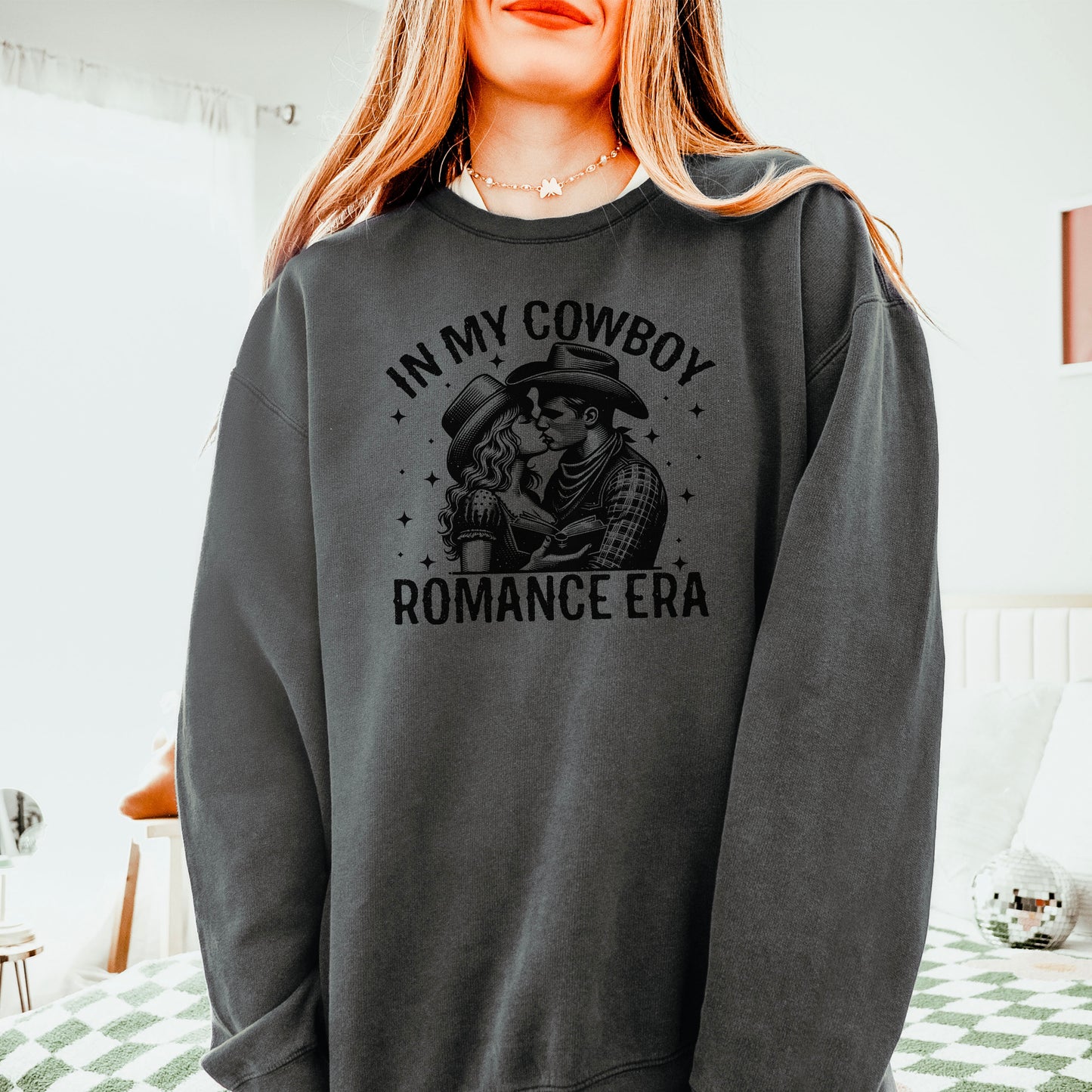 In My Cowboy Romance Era (Couple) Comfort Colors Lightweight Sweatshirt
