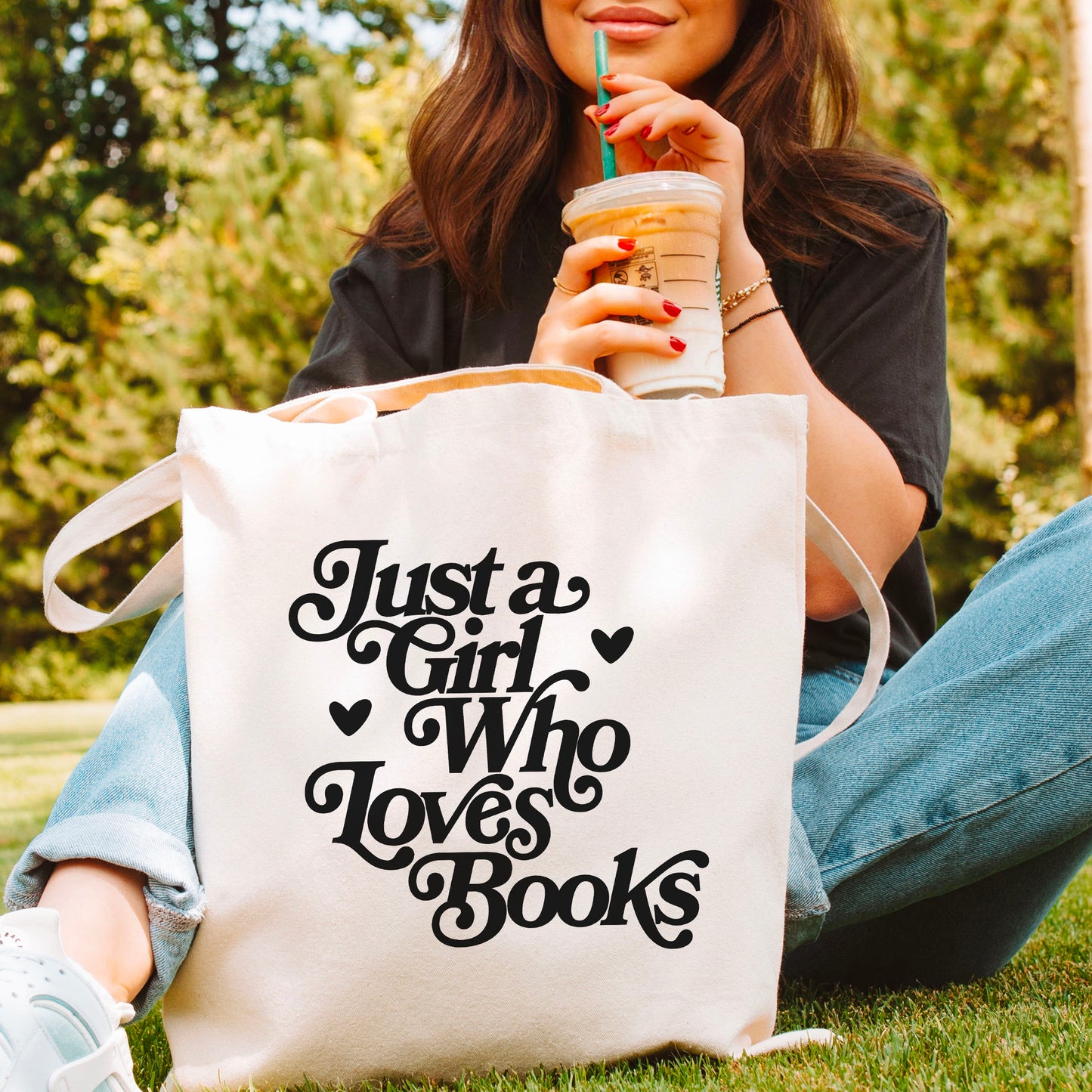 Just A Girl Who Loves Books Tote Bag - Natalia’s Design Studio