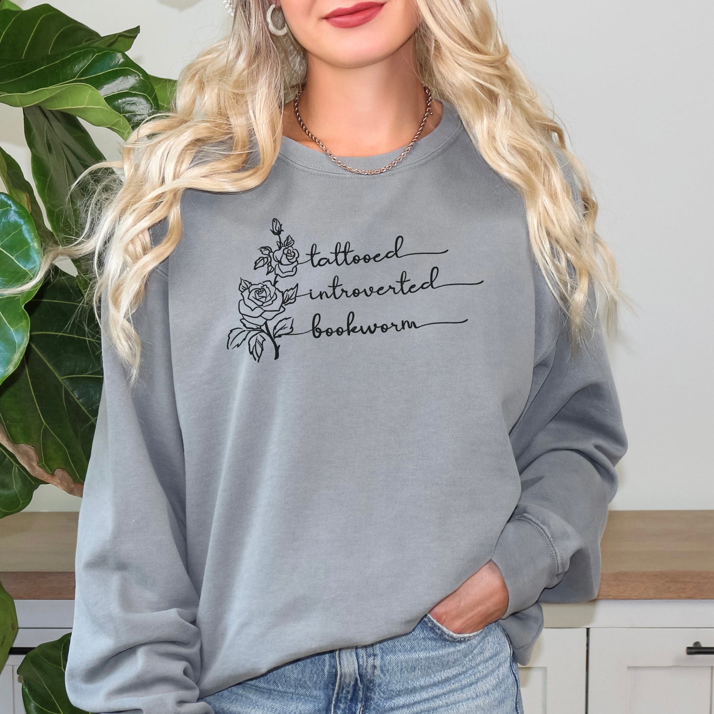 Tattooed Introverted Bookworm Comfort Colors Sweatshirt
