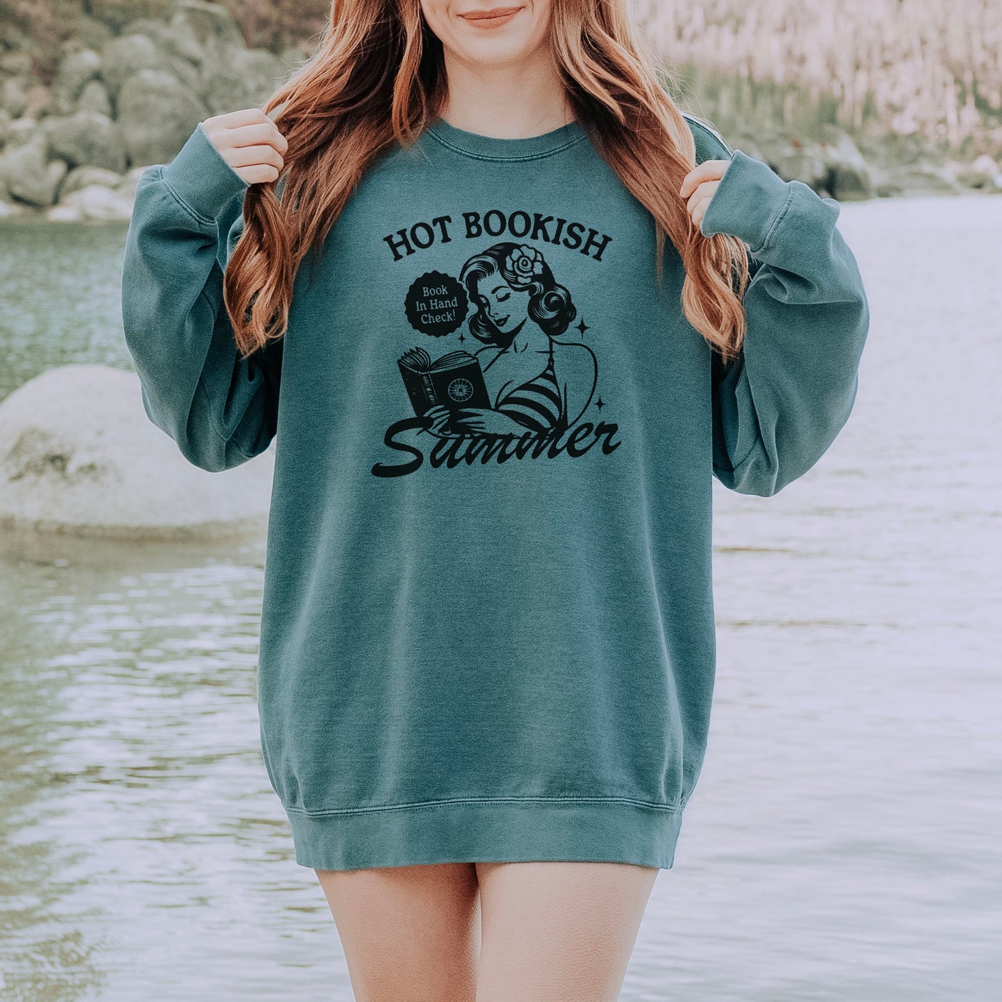 Hot Bookish Summer Premium Comfort Colors Sweatshirt