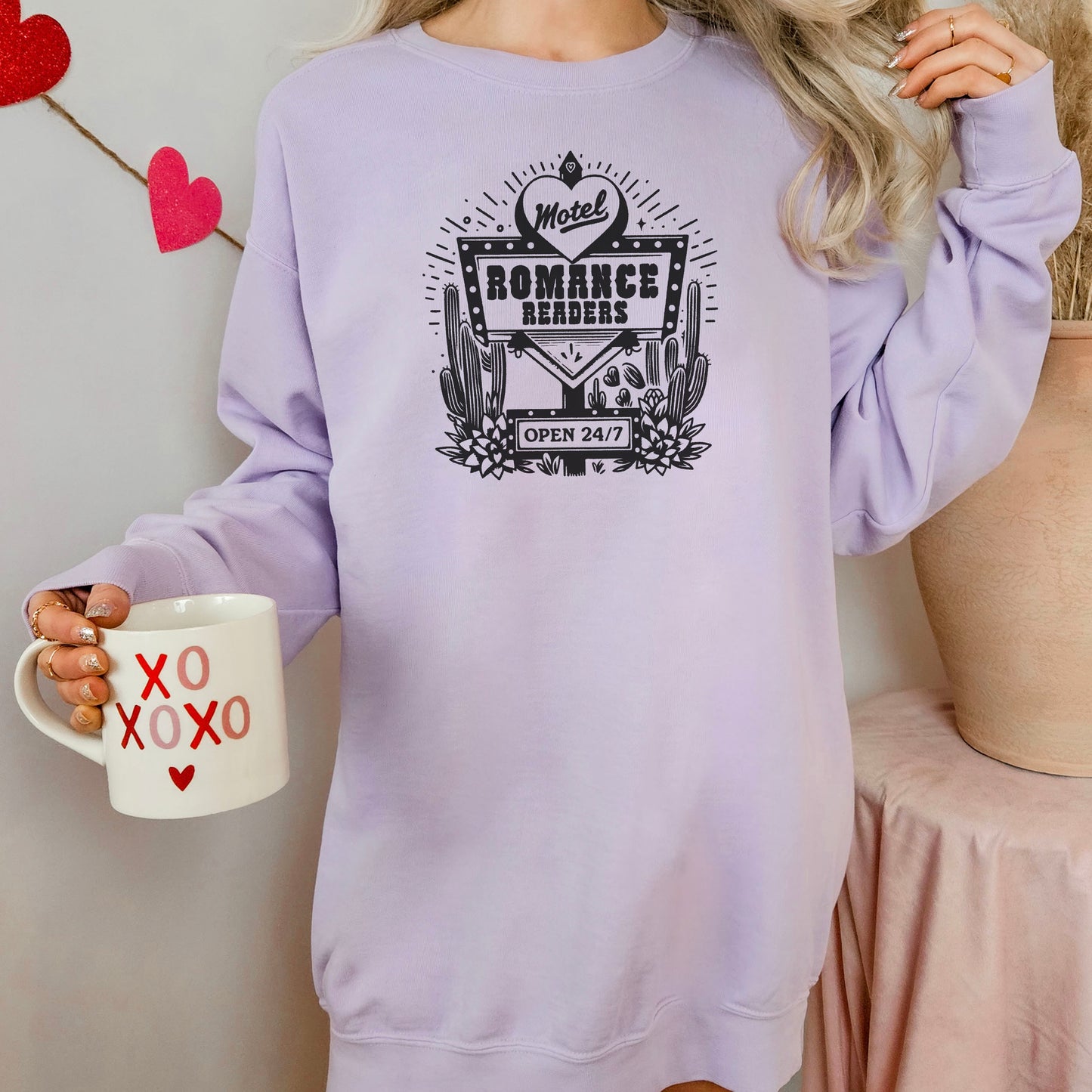 Romance Readers Motel Comfort Colors Sweatshirt | Cozy and Bookish Apparel for Every Day