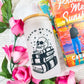 Death by TBR Frosted Glass Cup | Bookish Glass Cup with Bamboo Lid and Straw