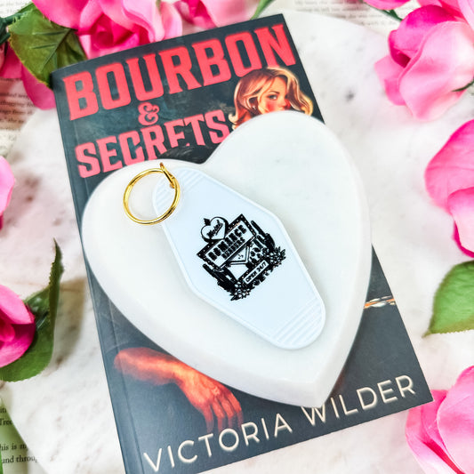 Romance Readers Motel Keychain | A Retro Bookish Accessory for Romance Novel Lovers