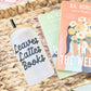 Leaves, Lattes, Books Frosted Glass Cup