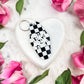Meet Me at the Bookstore Checkered Motel Style Keychain