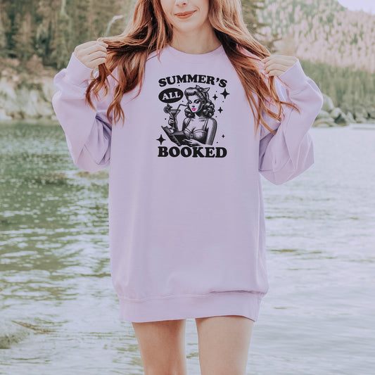 Summer’s All Booked Retro Comfort Colors Sweatshirt – Bookish Premium Heavyweight Pullover