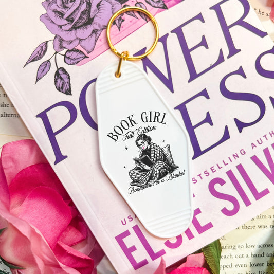Book Girl Fall Edition Motel Keychain - Perfect for Book Lovers