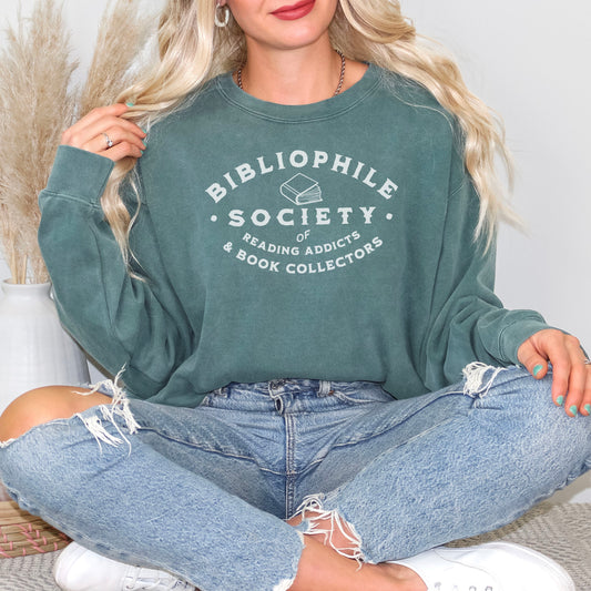 Bibliophile Society Premium Sweatshirt - Natalia’s Design Studio