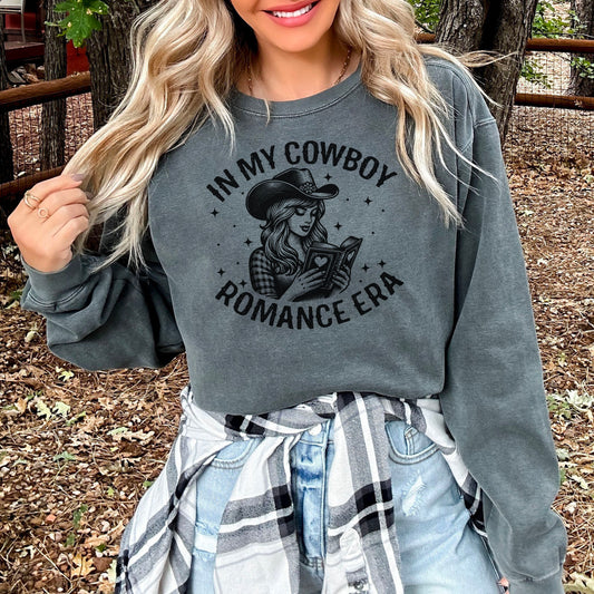 In My Cowboy Romance Era Comfort Colors Sweatshirt