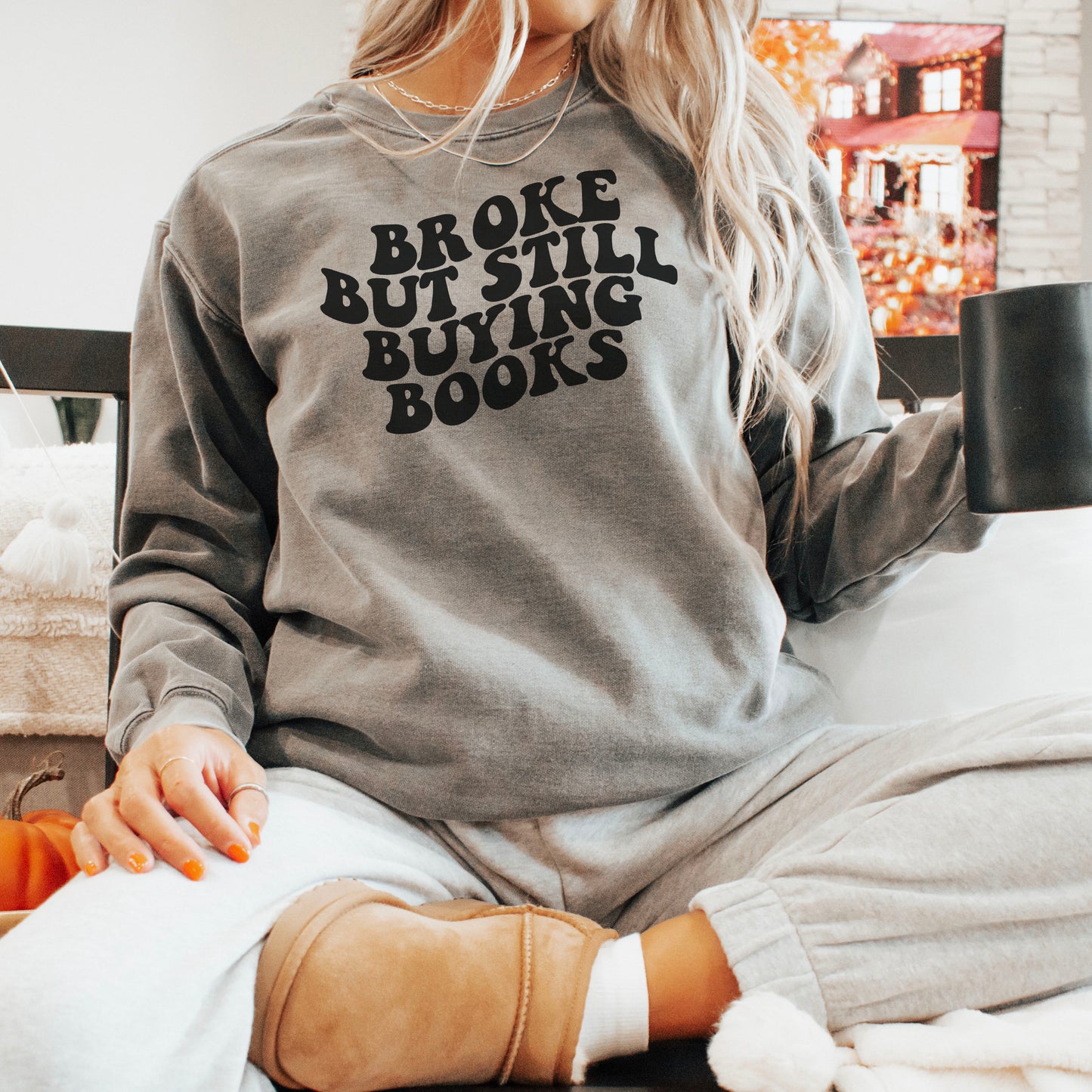 Broke But Still Buying Books Premium Long Sleeve T-Shirt - Natalia’s Design Studio