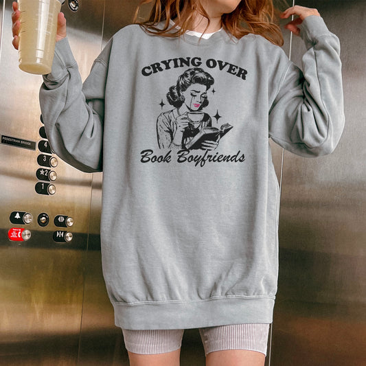 Crying Over Book Boyfriends Premium Sweatshirt