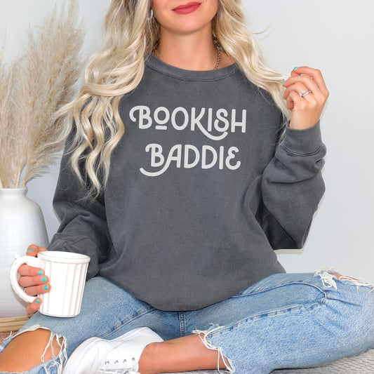 Bookish Baddie Premium Sweatshirt - Natalia’s Design Studio