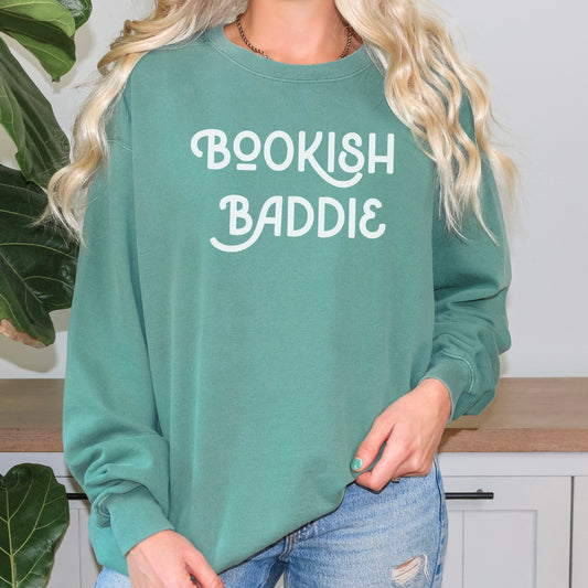 Bookish Baddie Premium Sweatshirt - Natalia’s Design Studio