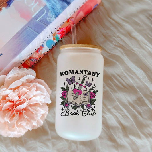Romantasy Book Club Frosted Glass Cup