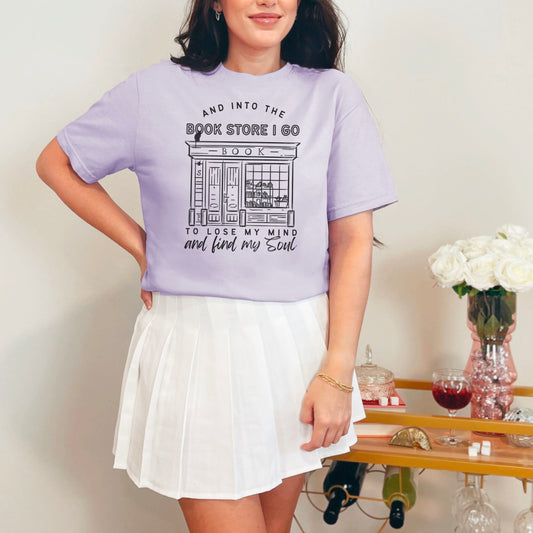 Into the Bookstore I Go Comfort Colors Shirt | Premium Heavyweight Bookish Tee for Cozy and Stylish Bookstore Adventures