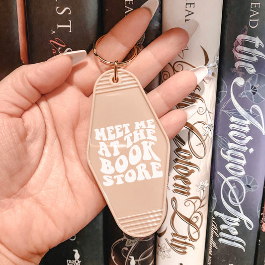 Meet Me At the Bookstore Motel Keychain