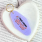 True Crime Girlie Motel Keychain for Mystery and Crime Book Lovers