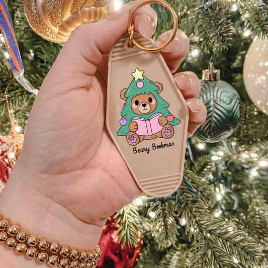 Beary Bookmas Motel Keychain