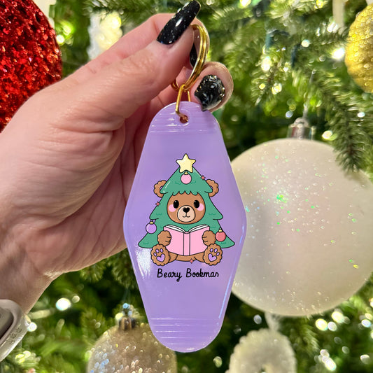 Beary Bookmas Motel Keychain