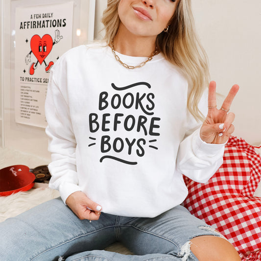 Books Before Boys Premium Sweatshirt - Natalia’s Design Studio